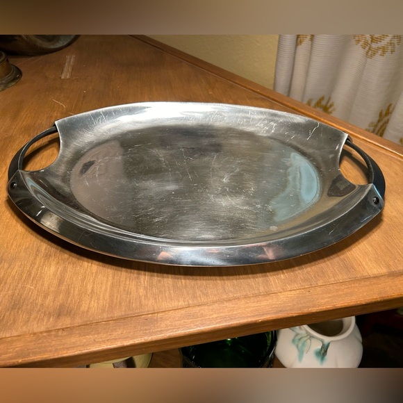 Dansk Rivet Aluminum Hollowware Serving Tray Marked: PT/MA - Picture 3 of 9